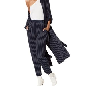 Aritzia Babaton Modesto Navy Pinstripe Trouser Pants